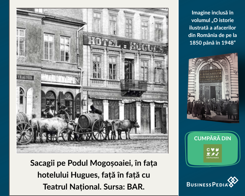 Hotel Hugues, primul din Bucuresti, în fața Teatrului - istoria ilustrata a afacerilor din Romania
